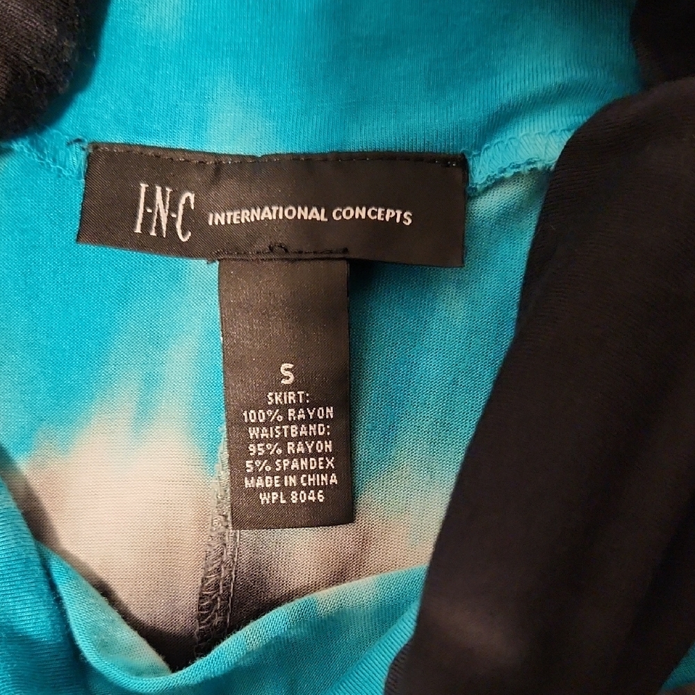 INC International Concepts Blue and Black Tie-Dye Skirt - Picture 2 of 3